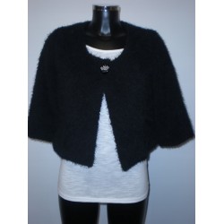 Yumi Black Fur Cropped Jacket