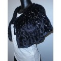 Yumi Fur Sequin Cropped Evening Jacket