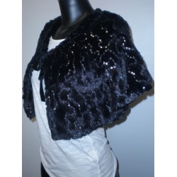 Yumi Fur Sequin Cropped Evening Jacket