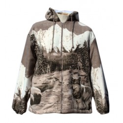 Hooded Fleece Wolf Brown