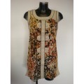 Beige Patterned Yumi Dress