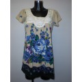 Yumi Blue Floral Jumper Dress